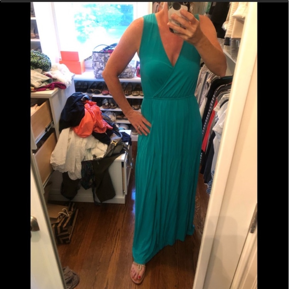 Maxi dress in teal green